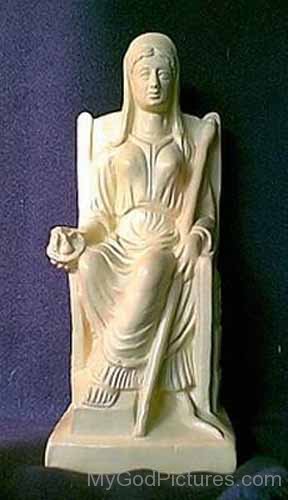 White Statue Of Goddess Vesta