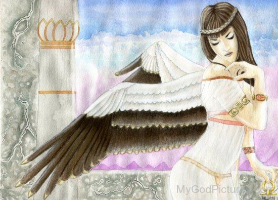 Drawing Of Winged Goddess Nekhbet-tr201