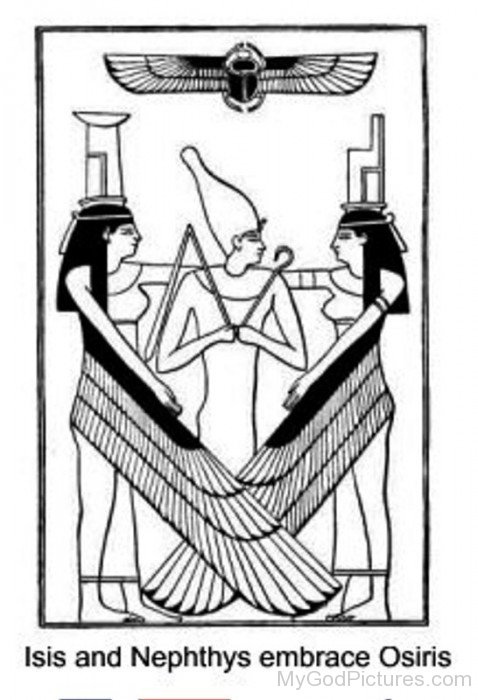 Isis And Nephthys Embrace Osiris-li808