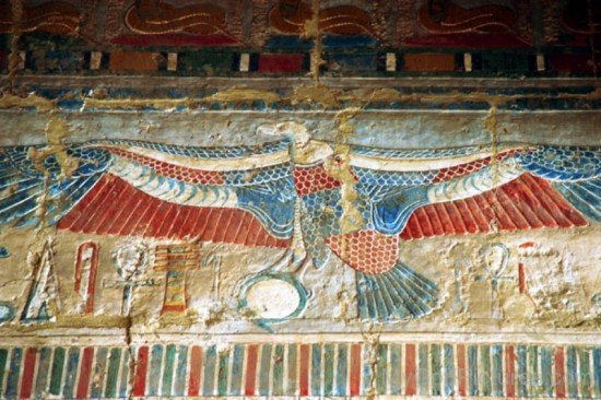 Vulture Nekhbet Sculpture On Wall-tr222
