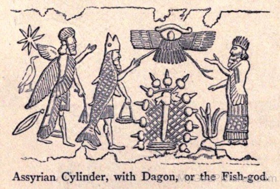 Assyrian Cylinder With Dagon And Fish God-gt401