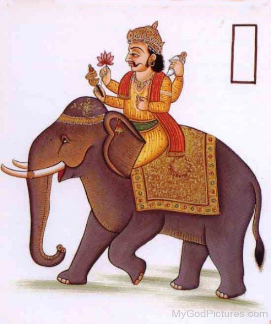 Brhaspati Mount On Elephant-fr304