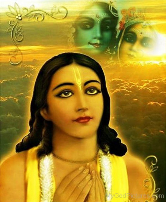Chaitanya Mahaprabhu Greeting Krishna And Radha-fd705