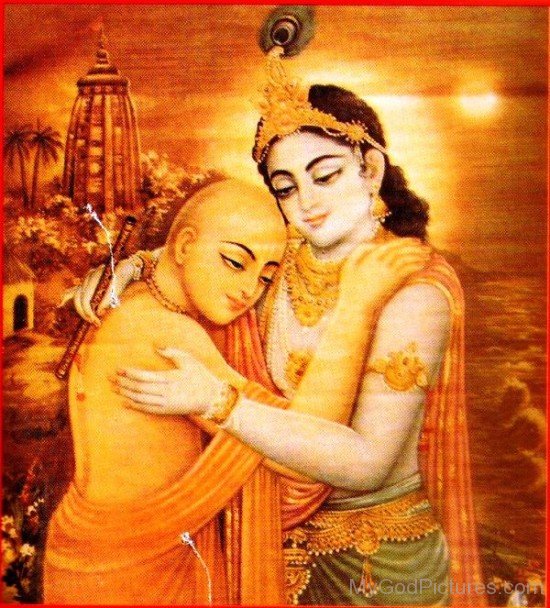 Chaitanya Mahaprabhu With Lord Krishna-fd714