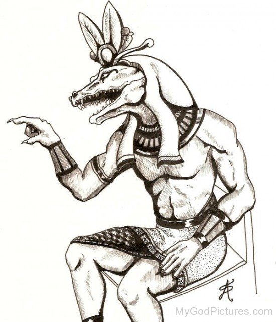 Drawing Of God Sobek-vb501