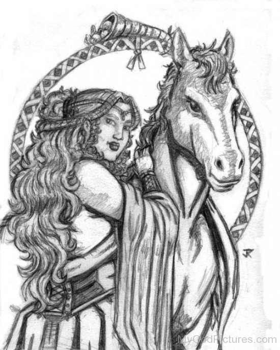 Drawing Of Goddess Epona-fd502