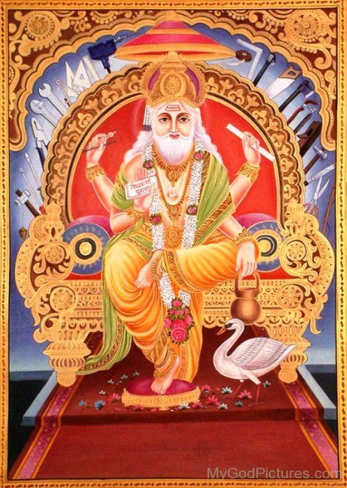 Frame Picture Of God Vishvakarma-mv401