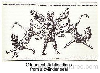 Gilgamesh Fighting Lions From A Clinder Seal