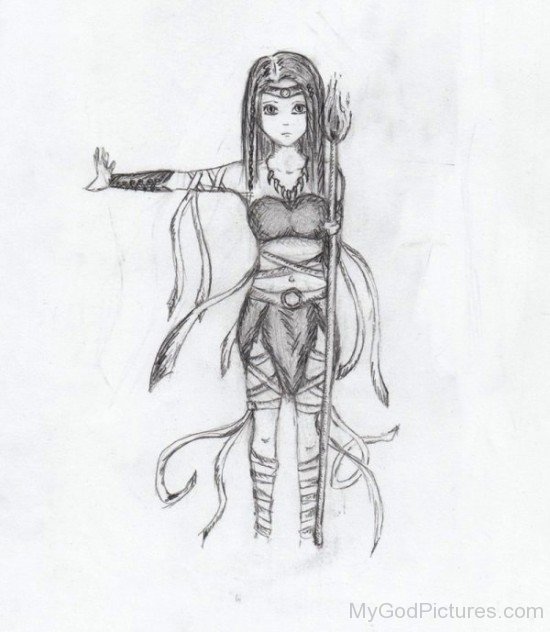 Goddess Artemis Drawing-ds417