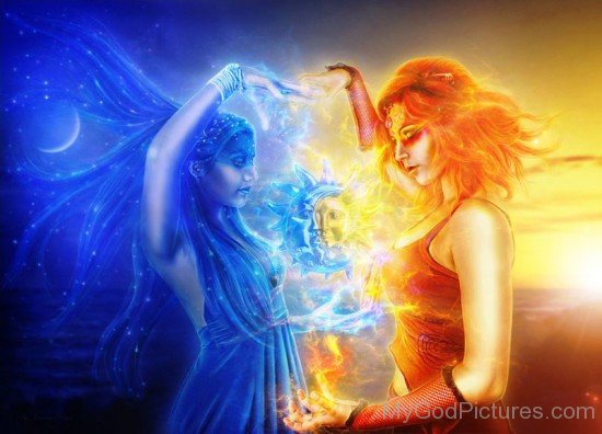 Goddess Hemera And Goddess Nyx