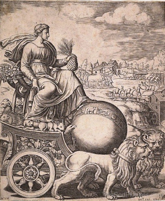 Goddess Rhea On Her Chariot-uj302