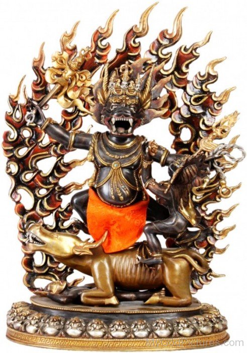 Golden Black Statue Of Yama-bf203