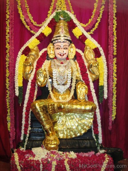 Golden Statue Of Bhuvaneshvari-re810