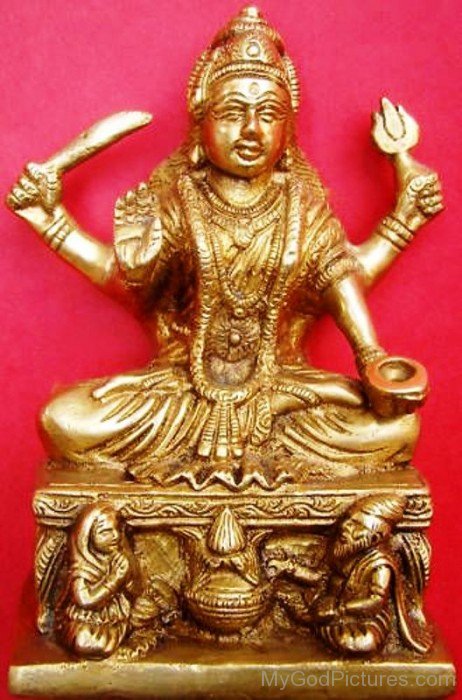 Golden Statue Of Goddess Santoshi-bv905