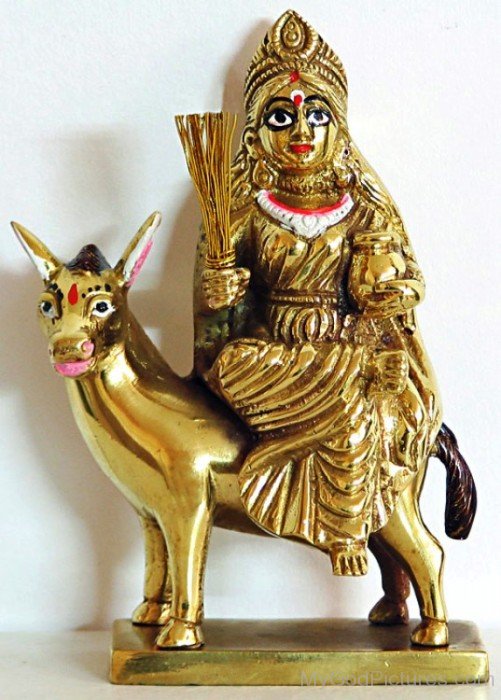 Golden Statue Of Goddess Shitala-rg507