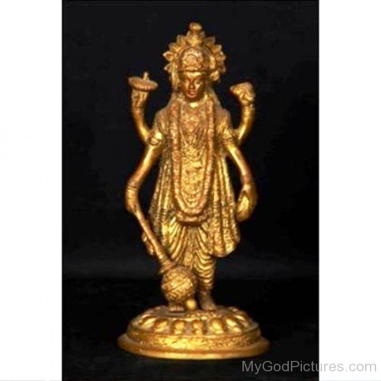 Golden Statue Of Mahavishnu-df406
