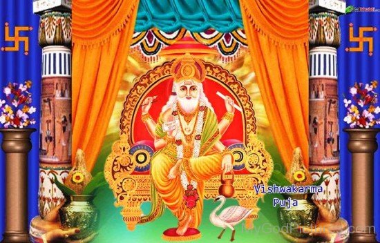 Image Of Lord Vishvakarma-mv402