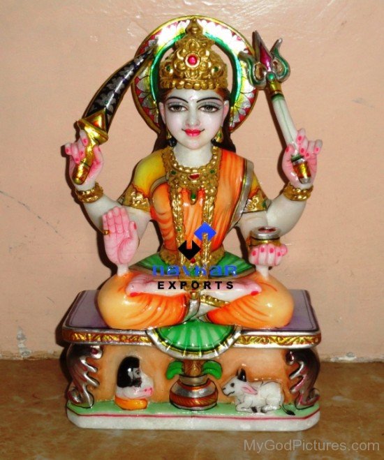 Marble Statue Of Goddess Santoshi-bv907