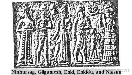 Ninhursag,Gilgamesh,Enki,Enkidu And Ninsun-um110