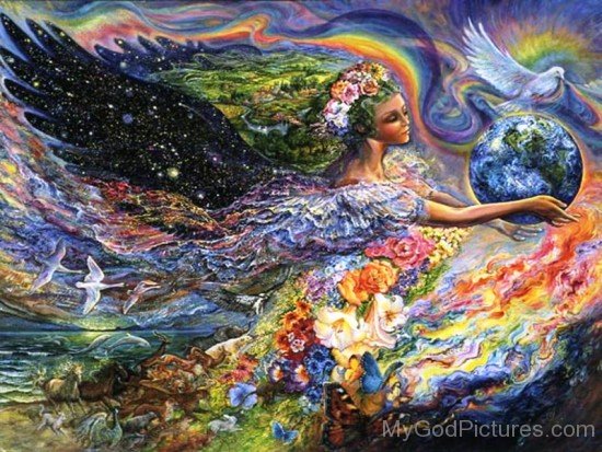 Painting Of Goddess Gaia-fj217