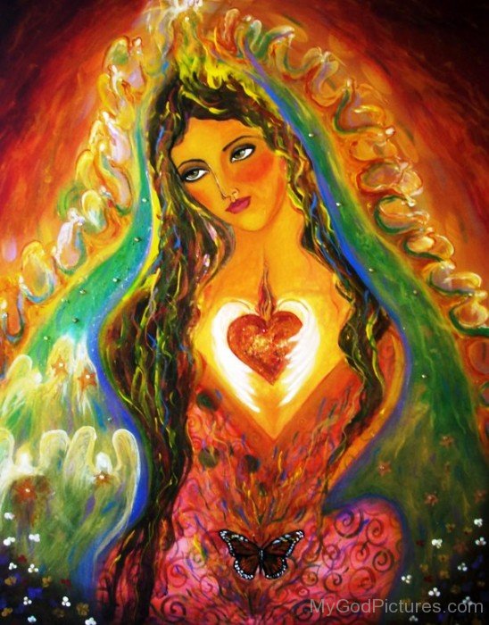 Painting Of Goddess Mary-tr808