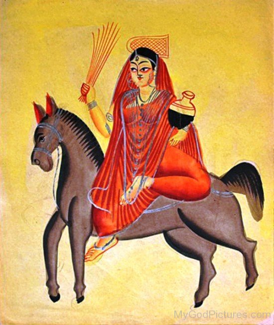 Painting Of Goddess Shitala-rg508