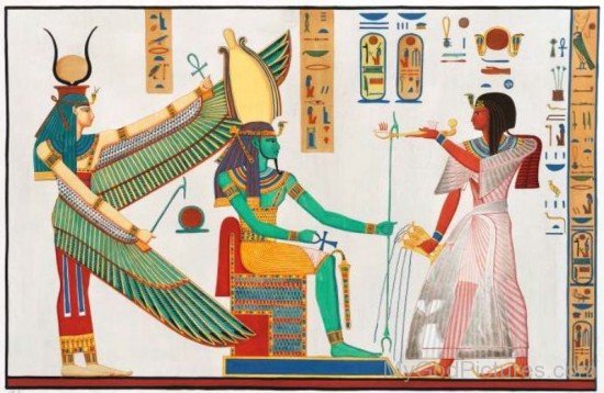 Portrait Of God Osiris,Isis And Rameses-re332