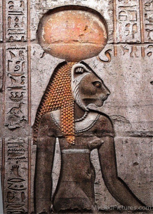 Sekhmet Sculpture On Wall-tb518