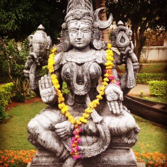 Sitting Statue Of Goddess Bhuvaneshvari-re812