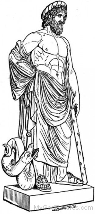 Sketch Of God Asclepius-tb609