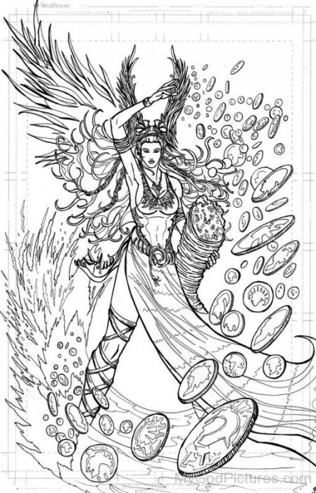 Sketch Of Goddess Fortuna-tb713