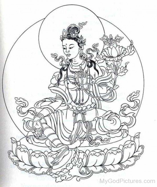 Sketch Of Goddess Tara-gb3432