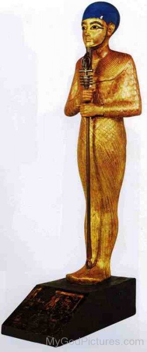 Standing Golden Statue Of Ptah-rb525