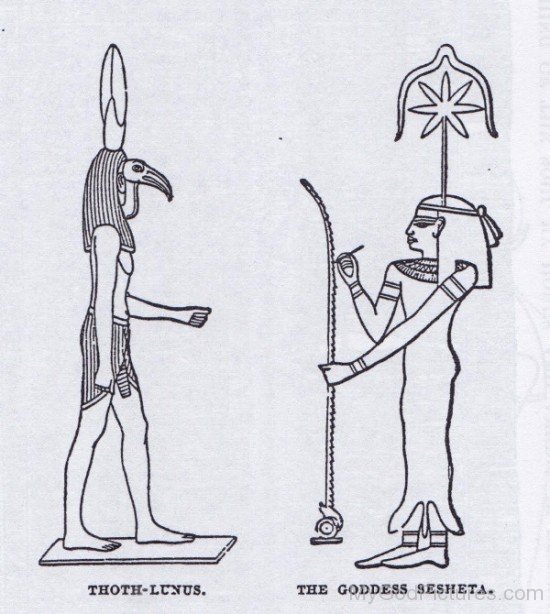 Thoth Lunus And The Goddess Sesheta-hg311