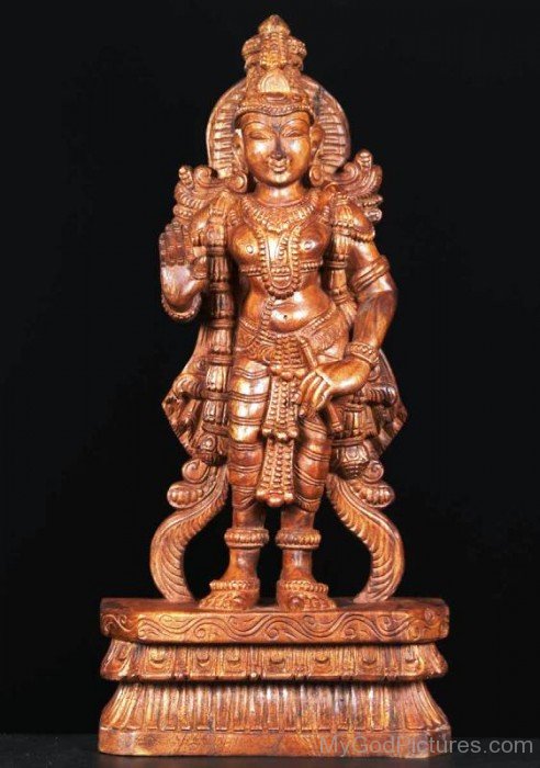 Wooden Statue Of Ayyappan-lp912