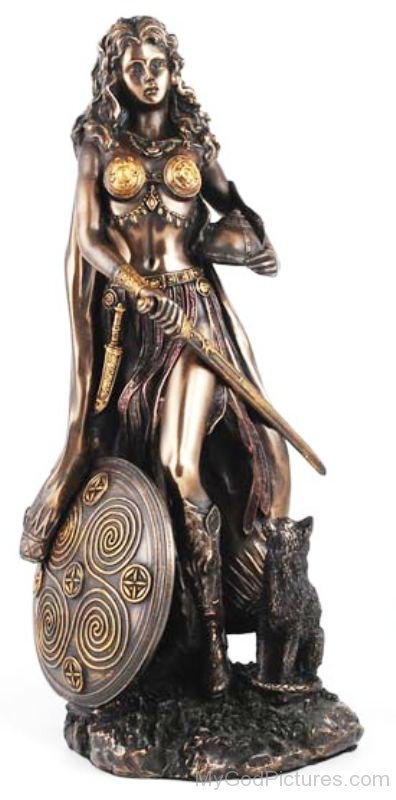 Bronze Statue Of Goddess Freyja-peh802