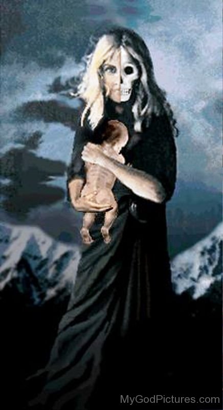 Goddess Hel Holding Baby-ngf8804