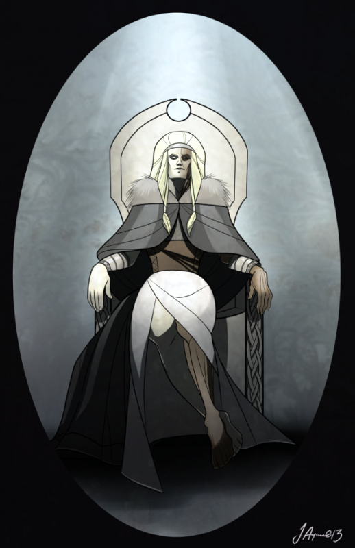 Goddess Hel Sitting Her On Throne-ngf8809