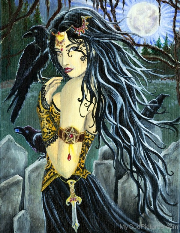 Goddess Morrigan Painting-ekd306