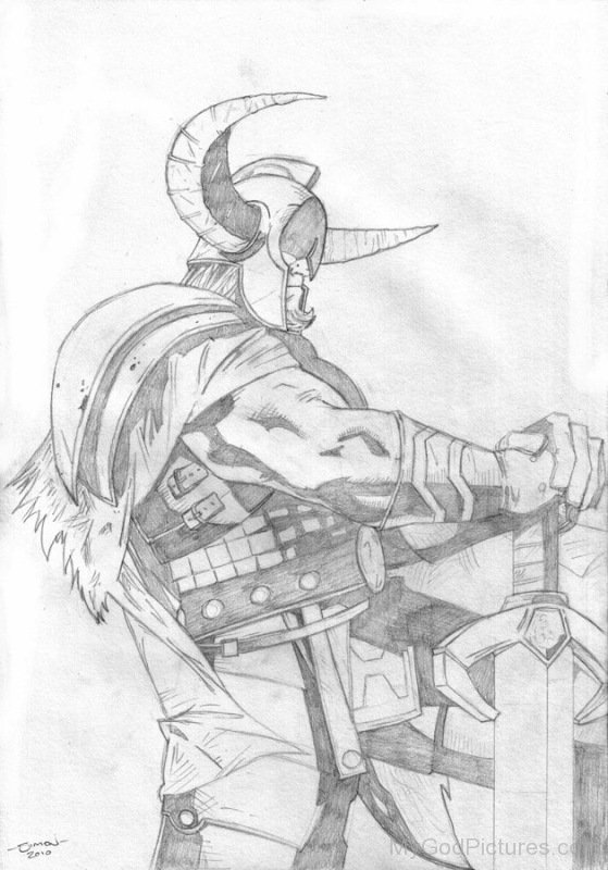 Pencil Sketch Of Heimdall-bsq1216