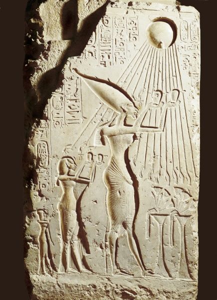 Akhenaten And His Family Offering To The Sun God