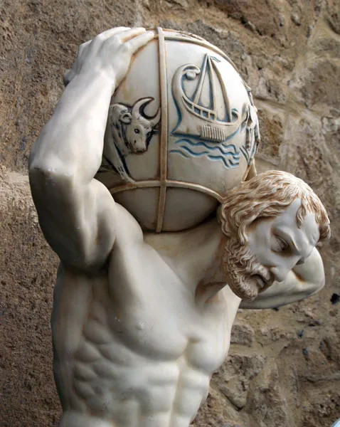 God Atlas Statue