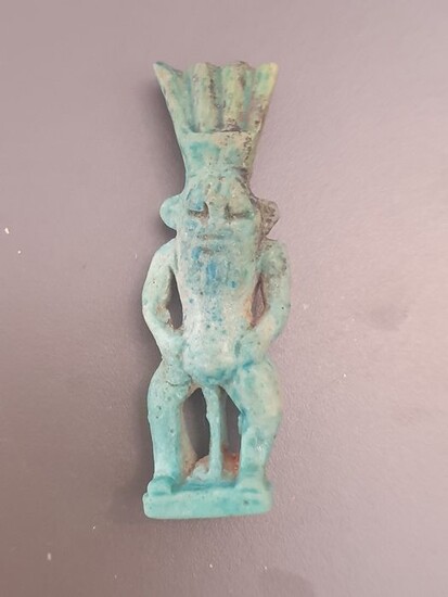 Ancient Egyptian Faience Big God Bes Amulet 55x18x15 Cm 1625234275 8577